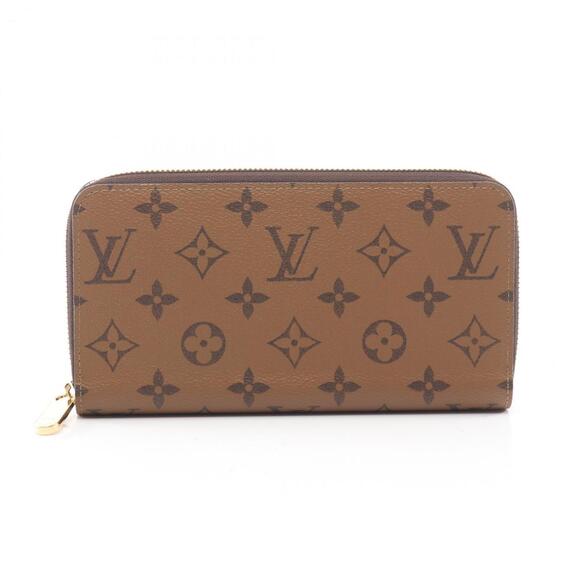 Louis Vuitton Zippy Wallet Round Long Wallet Canvas Monogram Reverse Women...